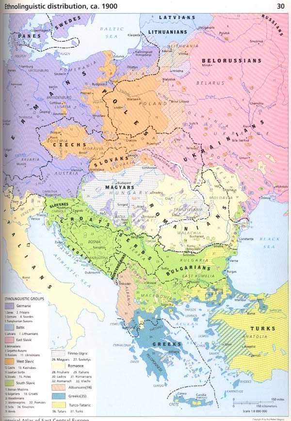 Národnosti střední Evropy 1900